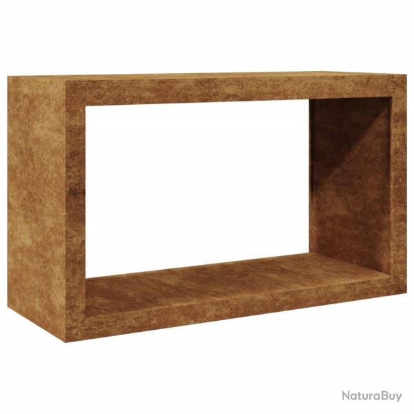 Portant de bois de chauffage 100 x 40 x 60 cm acier corten Marron 02_0043695