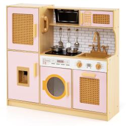 Cuisine pour enfants en bois 84 x 25 x 80 cm interactive avec sons et lumi&egrave;res style &eacute;l&eacute;gant en MDF