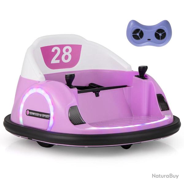 Lot de 1 auto-tamponneuse rose 66,5 x 64,5 x 39 cm avec t�l�commande et musique design pour enfants