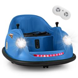 Auto-tamponneuse &eacute;lectrique 76 x 58 x 39 cm avec t&eacute;l&eacute;commande lumi&egrave;re led musique en PP bleu 20_001