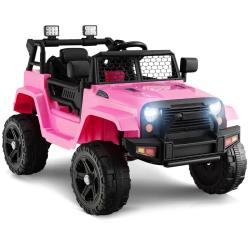 Camion &eacute;lectrique pour enfants 98 x 66 x 65 cm vitesse s&eacute;curis&eacute;e 2,5-4,5 km/h design rose en acier
