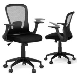 Chaise de bureau ergonomique 62 x 54 x 94-104 cm avec dossier r&eacute;glable accoudoirs relevables en mai