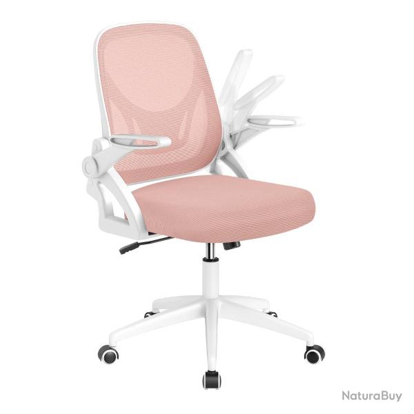 Chaise de bureau ergonomique pivotante 63 x 63 x 92-100 cm soutien lombaire accoudoirs rabattables