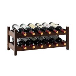 Casier &agrave; vin 2 niveaux 24 x 60,5 x 25 cm support solide pour 12 bouteilles style naturel en bambou