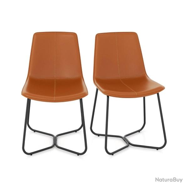 Lot de 2 chaises de salle � manger 57 x 48 x 83 cm confort ergonomique style vintage moderne en sim