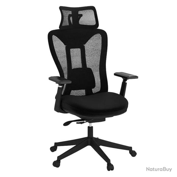 Chaise de bureau ergonomique inclinable 70 x 68 x 116-124 cm confort optimal avec appui-t�te et acc