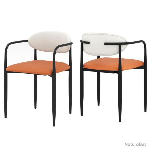 Lot de 2 chaises de salle � manger 54 x 54 x 77 cm assise ergonomique design moderne en similicuir