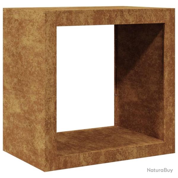 Portant de bois de chauffage 60 x 40 x 60 cm acier corten Marron 02_0043729