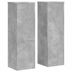 Supports pour plantes meuble fleurs lot de 2 bois d'ing&eacute;nierie gris 02_0045336