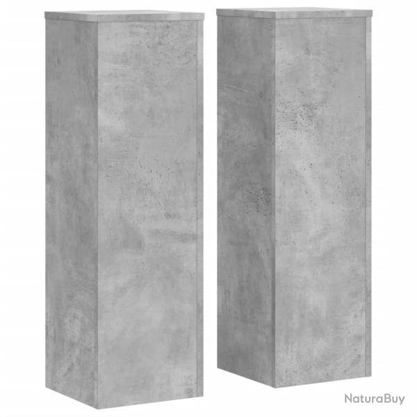 Supports pour plantes meuble fleurs lot de 2 bois d'ing�nierie gris 02_0045336