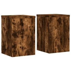 Supports pour plantes meuble fleurs lot de 2 bois d'ing&eacute;nierie marron 02_0045313