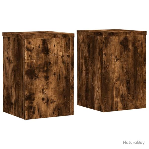 Supports pour plantes meuble fleurs lot de 2 bois d'ing�nierie marron 02_0045313