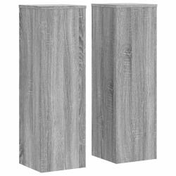 Supports pour plantes meuble fleurs lot de 2 sonoma bois d'ing&eacute;nierie gris 02_0045363