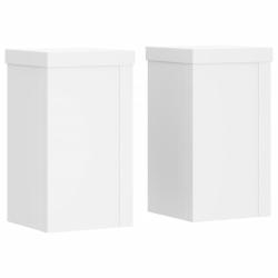 Supports pour plantes meuble fleurs lot de 2 10 x 10 x 18 cm bois d'ing&eacute;nierie blanc 02_0045261