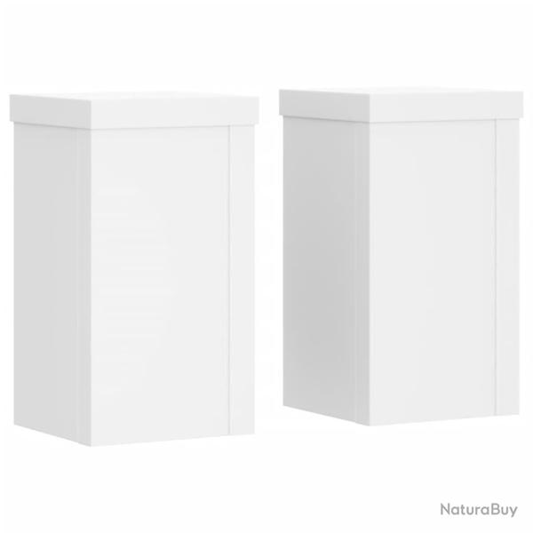 Supports pour plantes meuble fleurs lot de 2 10 x 10 x 18 cm bois d'ing�nierie blanc 02_0045261