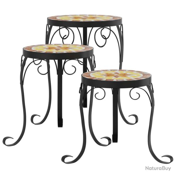 Supports pour plantes meuble fleurs 3 pcs terre cuite et c�ramique Orange 02_0045258