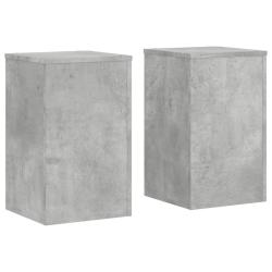Supports pour plantes meuble fleurs lot de 2 bois d'ing&eacute;nierie gris 02_0045337