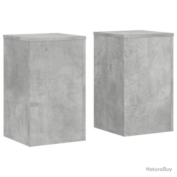 Supports pour plantes meuble fleurs lot de 2 bois d'ing�nierie gris 02_0045337