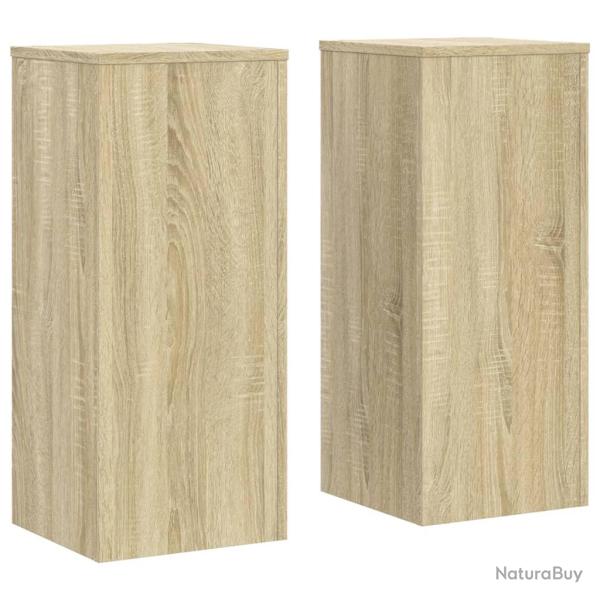 Supports pour plantes meuble fleurs lot de 2 sonoma bois d'ing�nierie marron 02_0045350