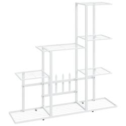 Support pour plantes meuble fleur 94,5 x 25 x 88 cm m&eacute;tal blanc 02_0045168