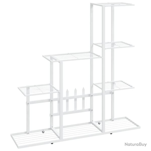 Support pour plantes meuble fleur 94,5 x 25 x 88 cm m�tal blanc 02_0045168