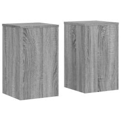 Supports pour plantes meuble fleurs lot de 2 sonoma bois d'ing&eacute;nierie gris 02_0045355