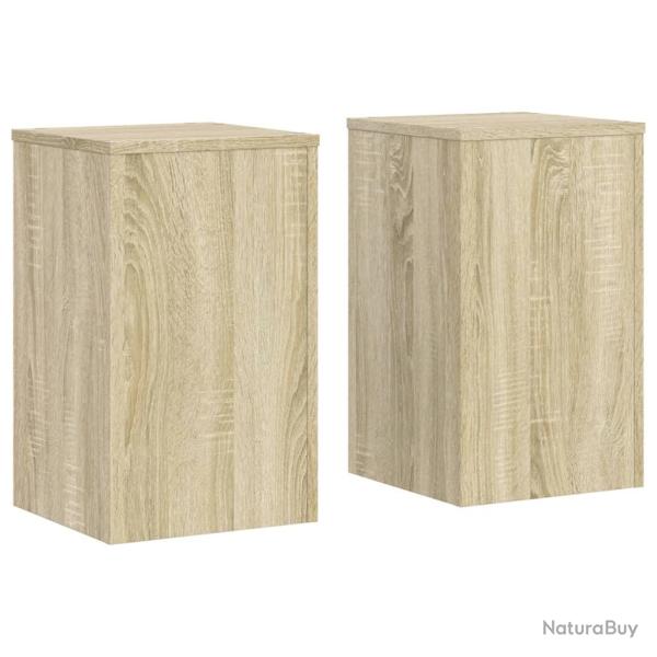 Supports pour plantes meuble fleurs lot de 2 sonoma bois d'ing�nierie marron 02_0045345