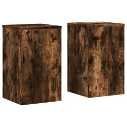 Supports pour plantes meuble fleurs lot de 2 bois d'ing&eacute;nierie marron 02_0045311