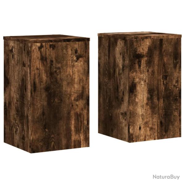 Supports pour plantes meuble fleurs lot de 2 bois d'ing�nierie marron 02_0045311