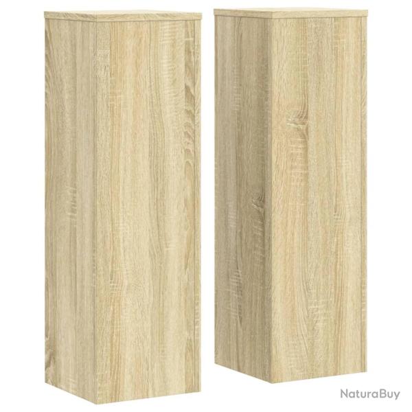 Supports pour plantes meuble fleurs lot de 2 sonoma bois d'ing�nierie marron 02_0045354