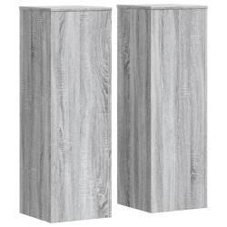 Supports pour plantes meuble fleurs lot de 2 sonoma bois d'ing&eacute;nierie gris 02_0045362