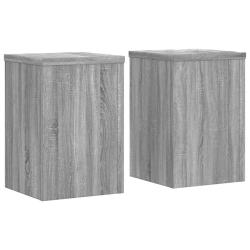 Supports pour plantes meuble fleurs lot de 2 sonoma bois d'ing&eacute;nierie gris 02_0045365