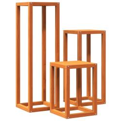 Supports pour plantes meuble fleurs 3 pcs cire bois de pin massif marron 02_0045254
