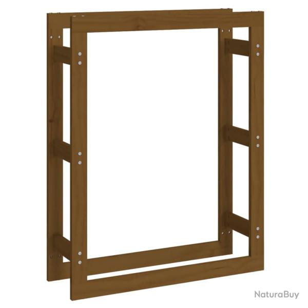 Support de bois de chauffage 80 x 25 x 100 cm Pin massif marron miel 02_0044816