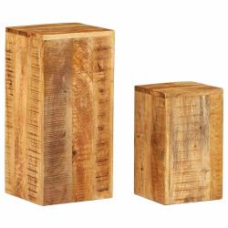 Supports pour plantes meuble fleurs lot de 2 bois solide de manguier marron 02_0045341