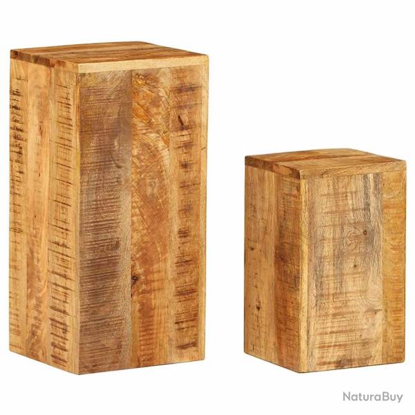 Supports pour plantes meuble fleurs lot de 2 bois solide de manguier marron 02_0045341