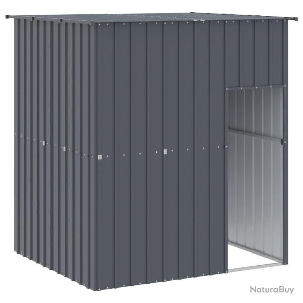 Niche pour chien avec toit acier galvanis� anthracite 02_0043516