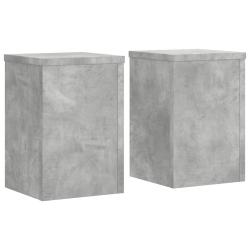 Supports pour plantes meuble fleurs lot de 2 bois d'ing&eacute;nierie gris 02_0045329