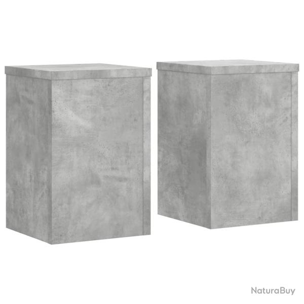 Supports pour plantes meuble fleurs lot de 2 bois d'ing�nierie gris 02_0045329