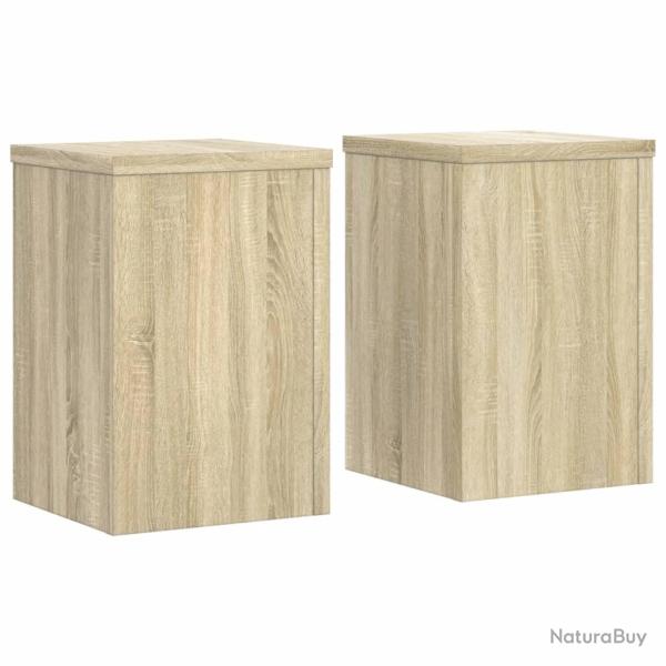 Supports pour plantes meuble fleurs lot de 2 sonoma bois d'ing�nierie marron 02_0045343