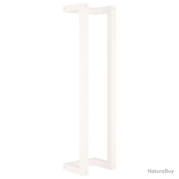 Porte-serviette blanc 23x18x90 cm bois de pin massif 02_0005498