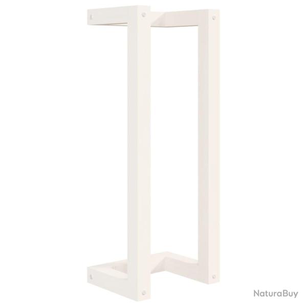 Porte-serviette blanc 23x18x60 cm bois de pin massif 02_0005514
