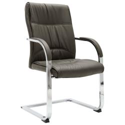 Chaise fauteuil si&egrave;ge de bureau informatique &eacute;tude cantilever similicuir gris 02_0023991