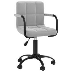 Chaise fauteuil si&egrave;ge pivotante de bureau informatique &eacute;tude clairvelours gris 02_0024117