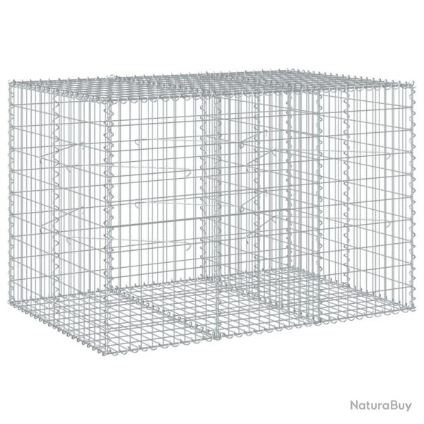 Panier gabion cl�ture cage mur de sout�nement avec couvercle 150 x 100 x 100 cm fer galvanis� Argen