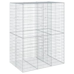Panier gabion cl&ocirc;ture cage mur de sout&egrave;nement avec couvercle 150 x 100 x 200 cm fer galvanis&eacute; Argen
