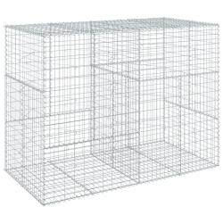 Panier gabion cl&ocirc;ture cage mur de sout&egrave;nement avec couvercle 200 x 100 x 150 cm fer galvanis&eacute; Argen