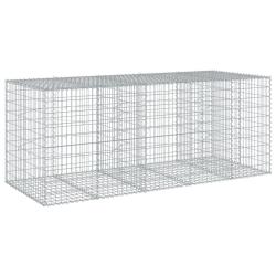 Panier gabion cl&ocirc;ture cage mur de sout&egrave;nement avec couvercle 250 x 100 x 100 cm fer galvanis&eacute; Argen
