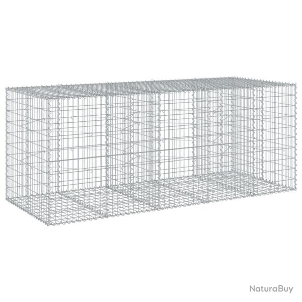 Panier gabion cl�ture cage mur de sout�nement avec couvercle 250 x 100 x 100 cm fer galvanis� Argen