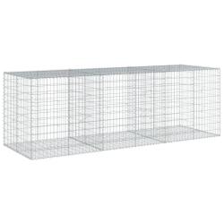 Panier gabion cl&ocirc;ture cage mur de sout&egrave;nement avec couvercle 300 x 100 x 100 cm fer galvanis&eacute; Argen